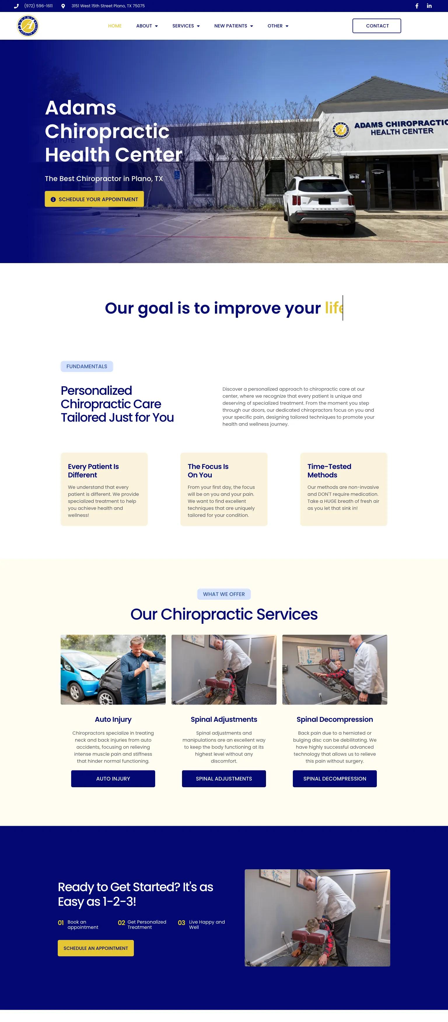 Adams Chiropractic Health Center screenshot