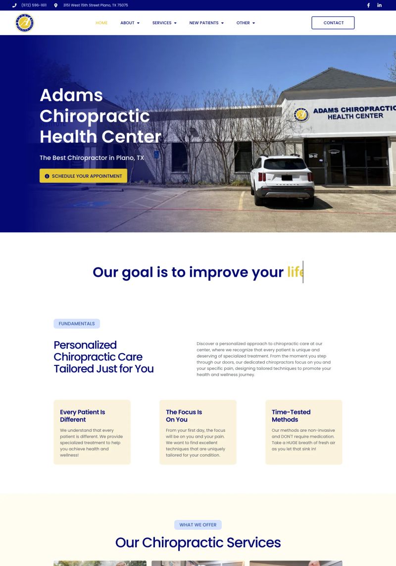 Adams Chiropractic Health Center screenshot