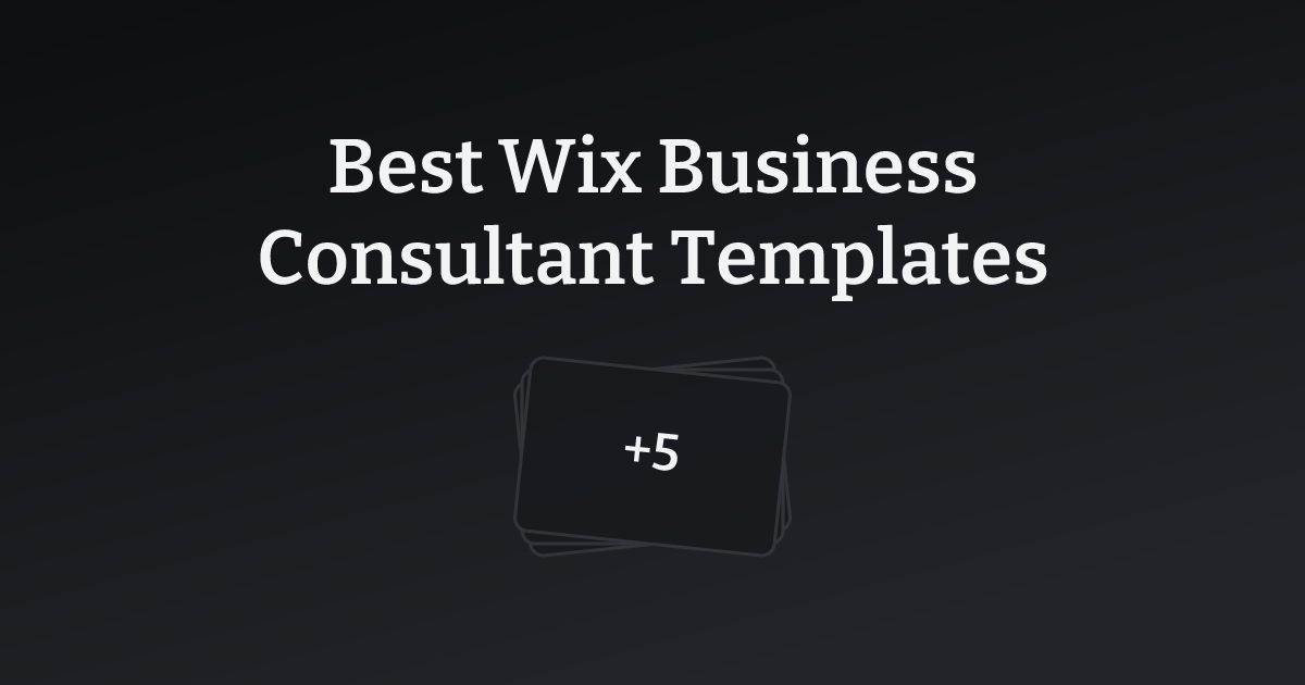 Best Wix Business Consultant Templates with count