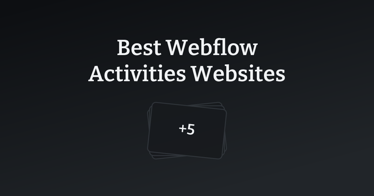 Best Webflow Activities Websites with count