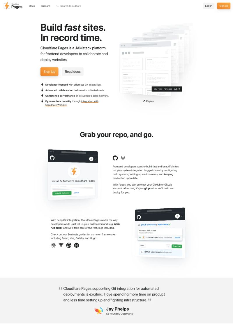 Cloudflare Pages screenshot