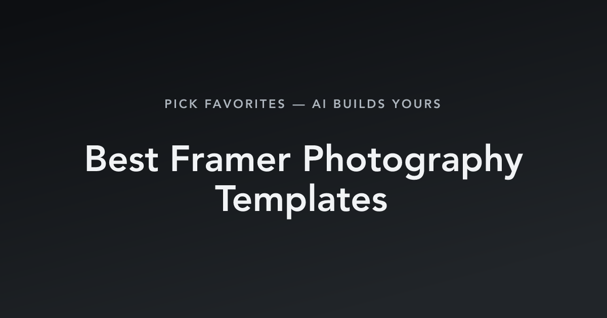 Best Framer Photography Templates with count