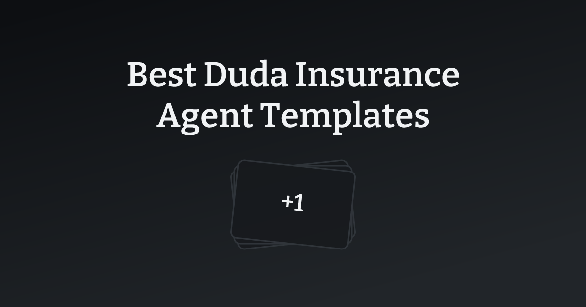 Best Duda Insurance Agent Templates with count