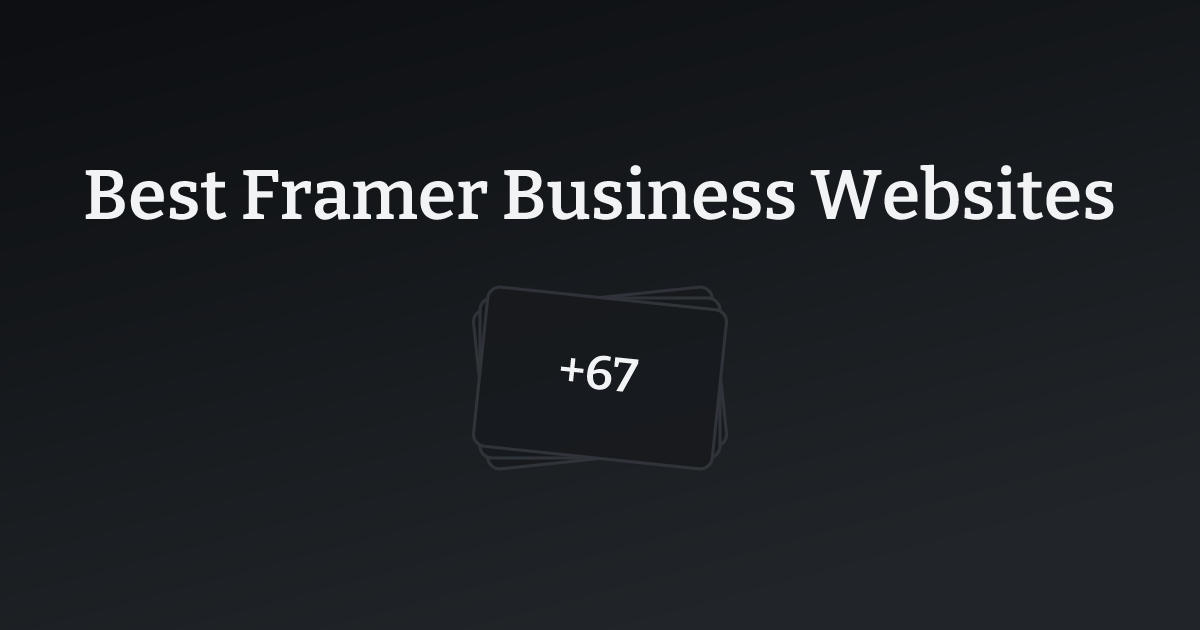 Best Framer Business Websites with count