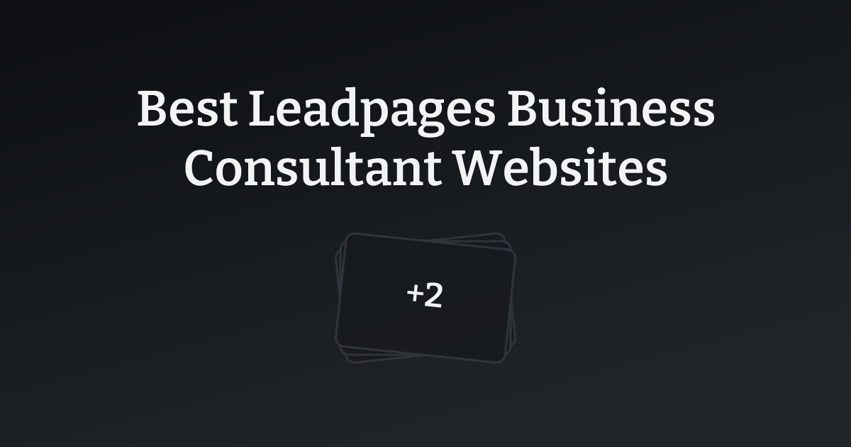 Best Leadpages Business Consultant Websites with count