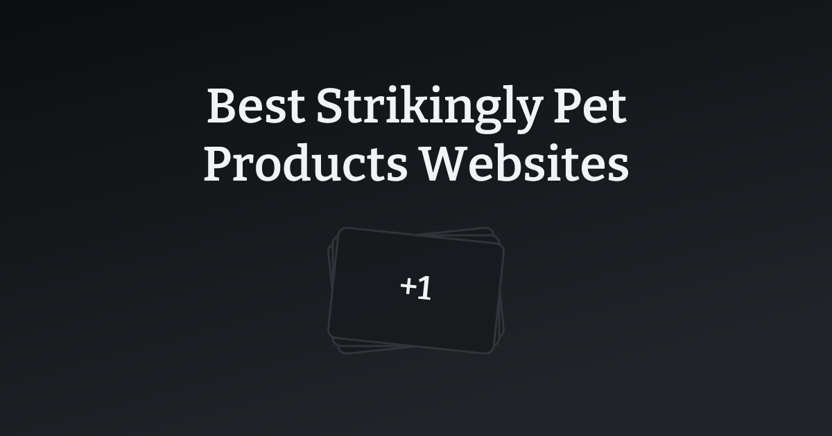 Best Strikingly Pet Products Websites with count