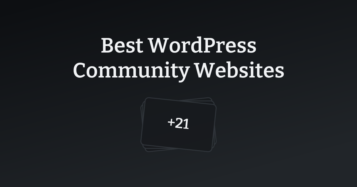 Best WordPress Community Websites with count