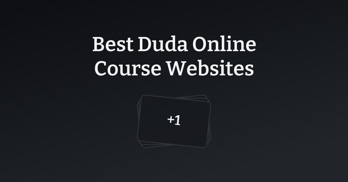 Best Duda Online Course Websites with count