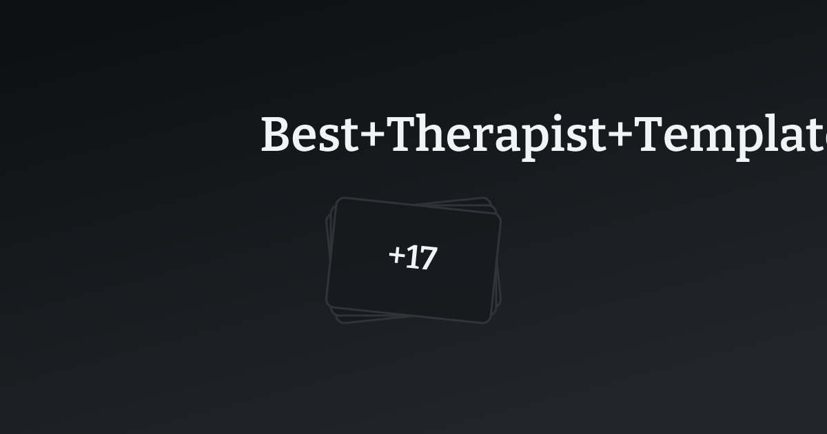 Best Therapist Templates with count