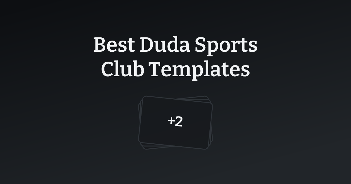 Best Duda Sports Club Templates with count
