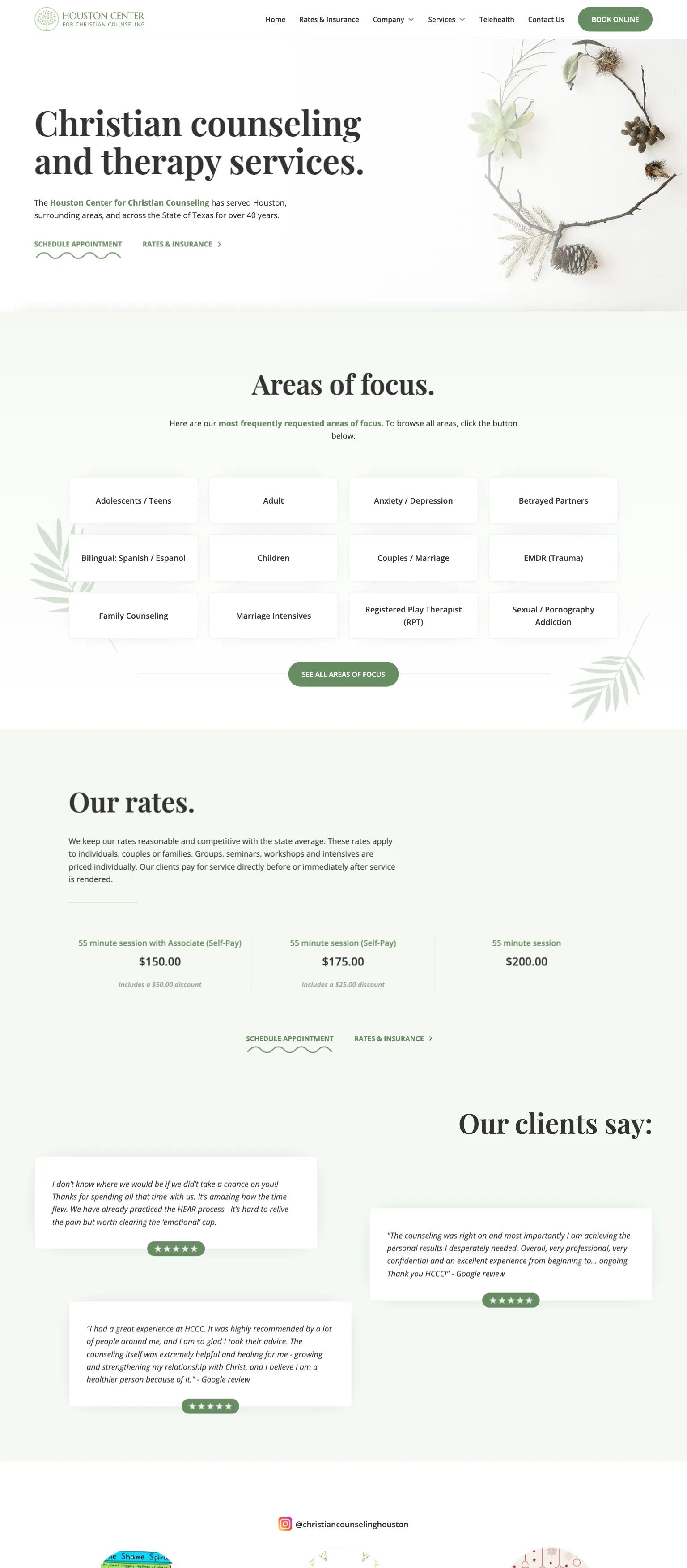 Houston Center for Christian Counseling screenshot