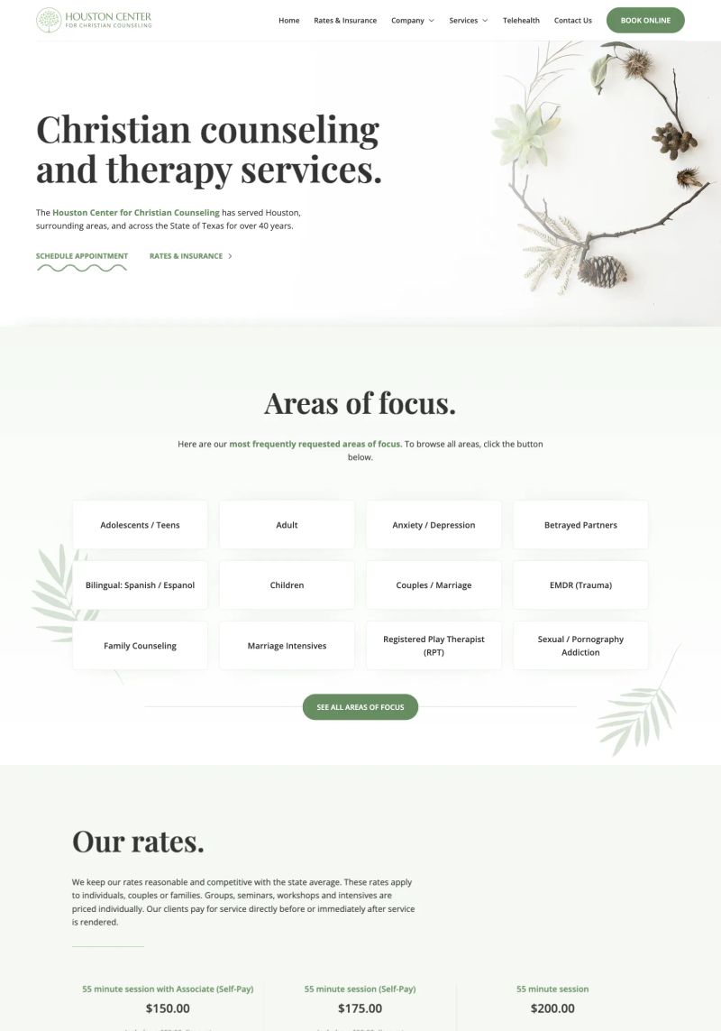 Houston Center for Christian Counseling screenshot