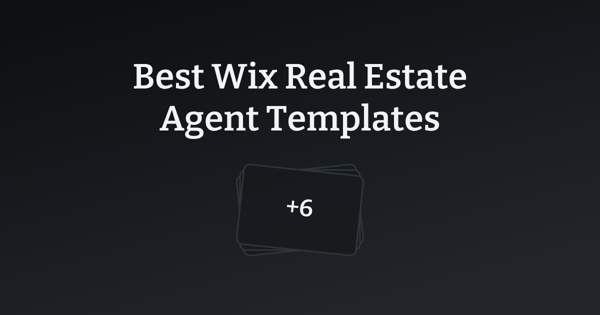 Best Wix Real Estate Agent Templates with count