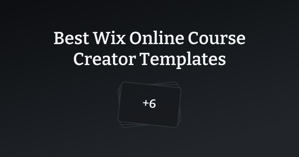 Best Wix Online Course Creator Templates with count