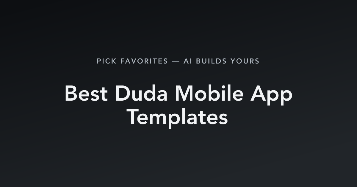 Best Duda Mobile App Templates with count