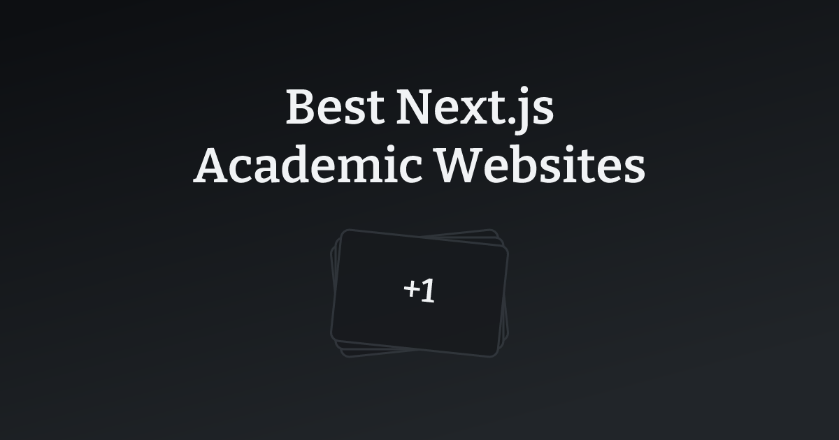 Best Next.js Academic Websites with count