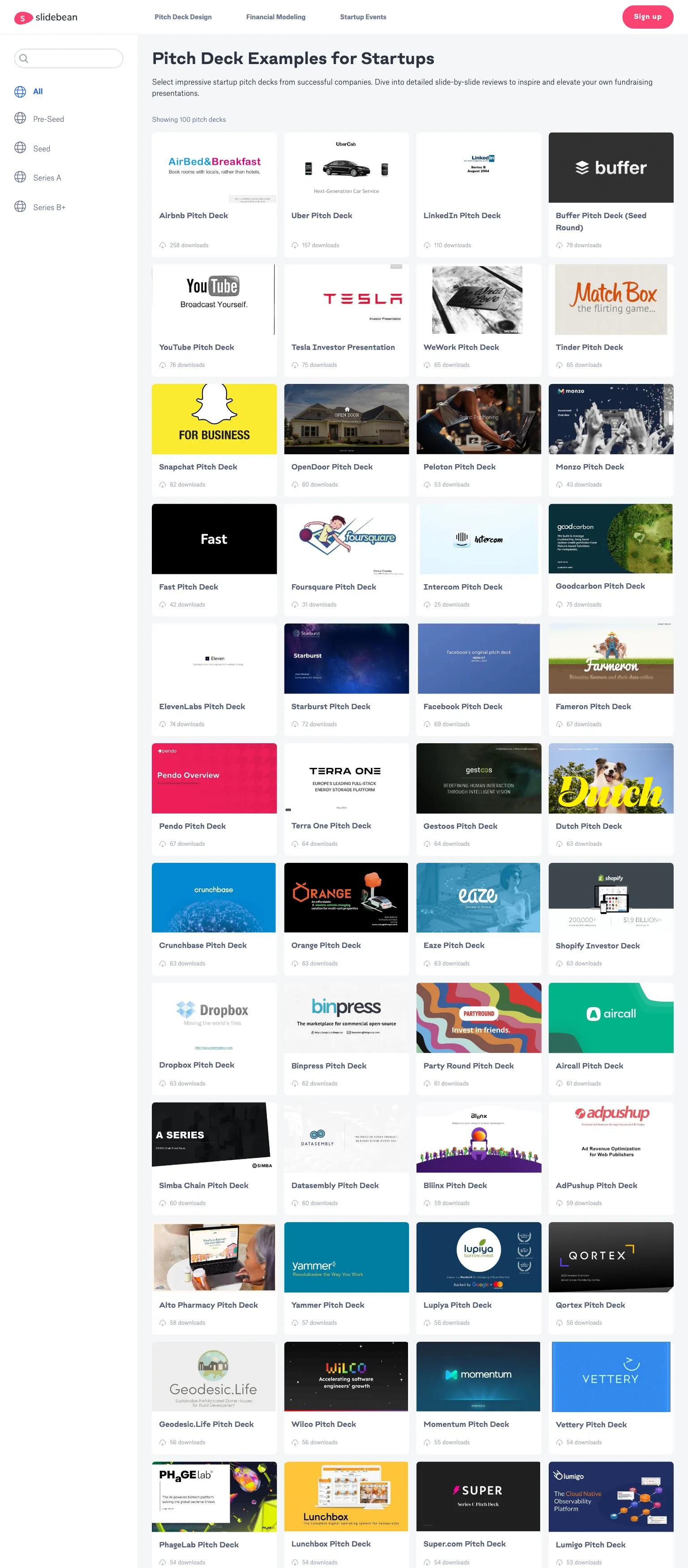 Pitch Deck Examples screenshot