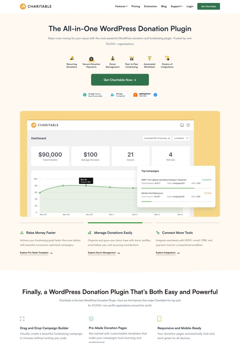 Charitable screenshot