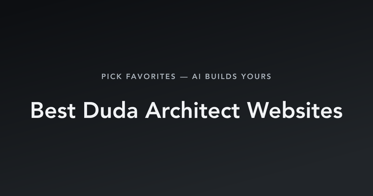 Best Duda Architect Websites with count