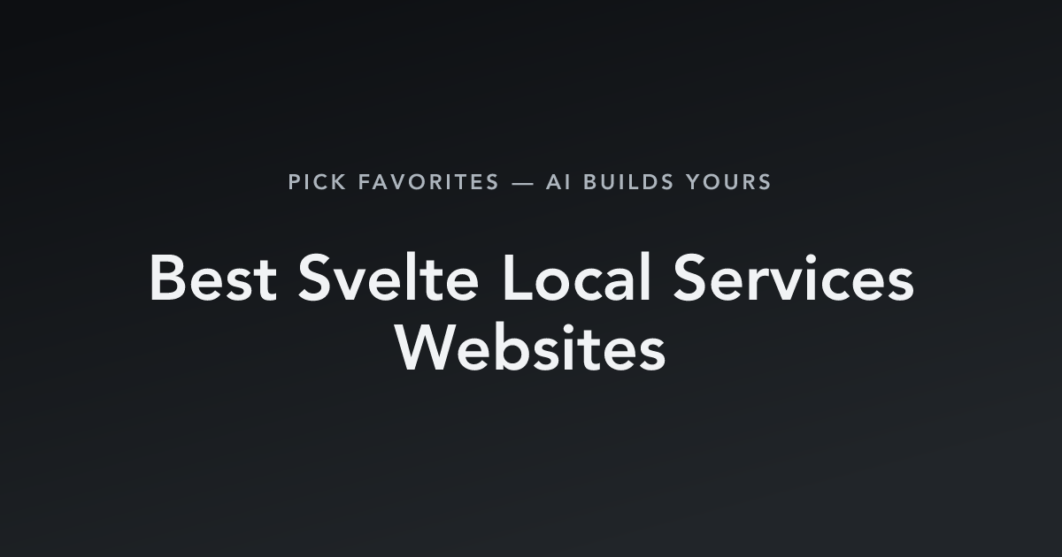 Best Svelte Local Services Websites with count