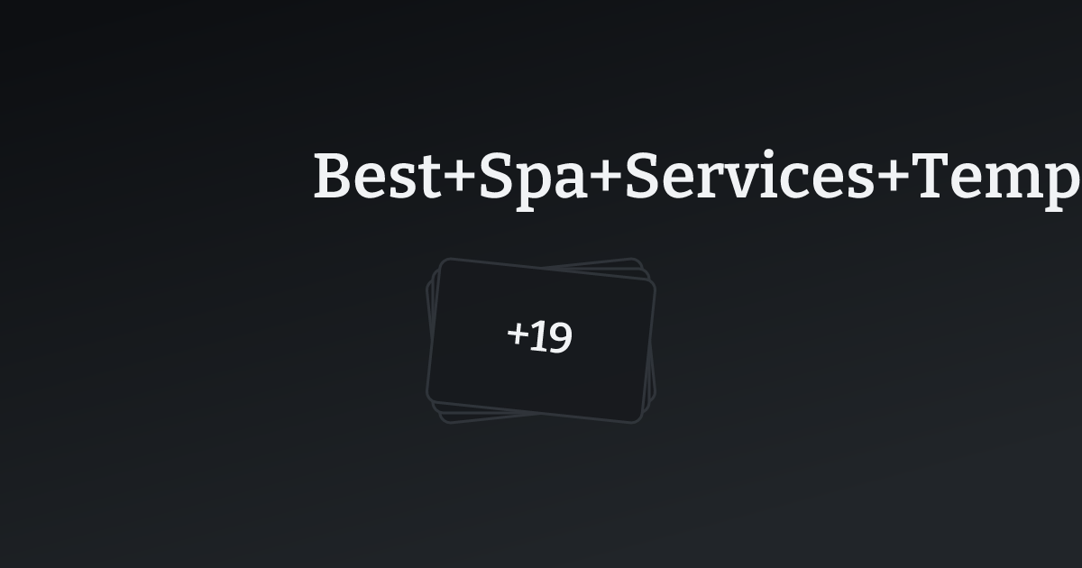 Best Spa Services Templates with count