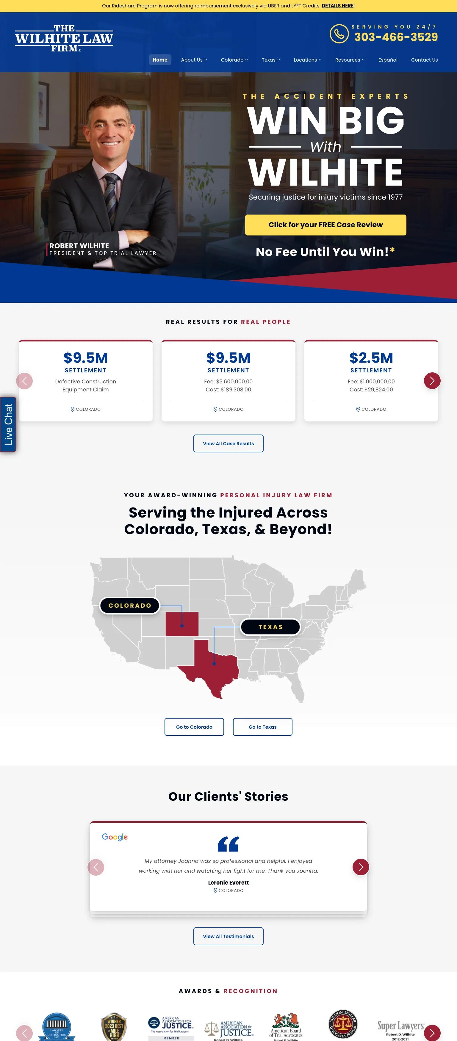 Wilhite Law Firm screenshot