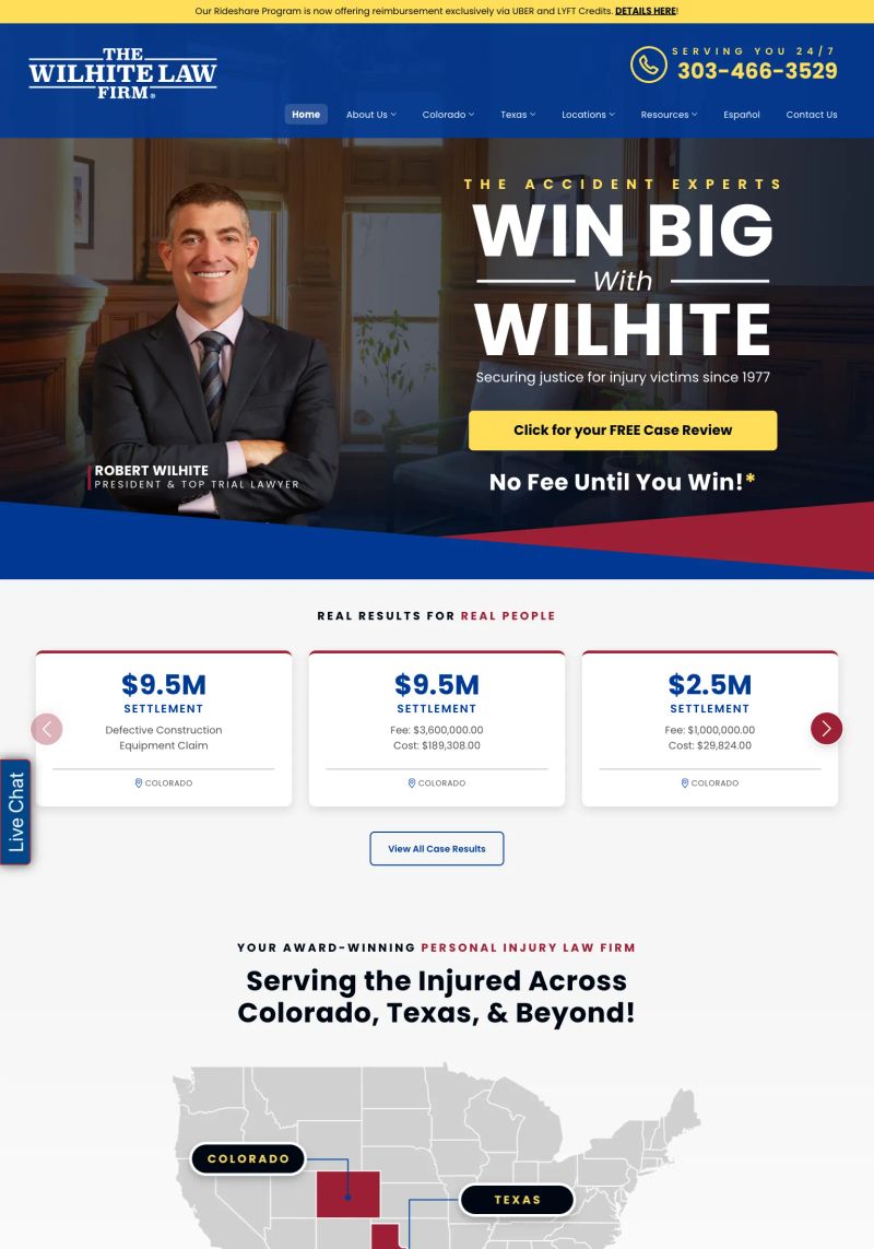 Wilhite Law Firm screenshot