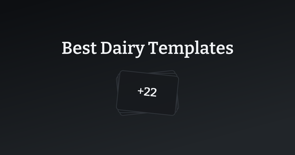 Best Dairy Templates with count
