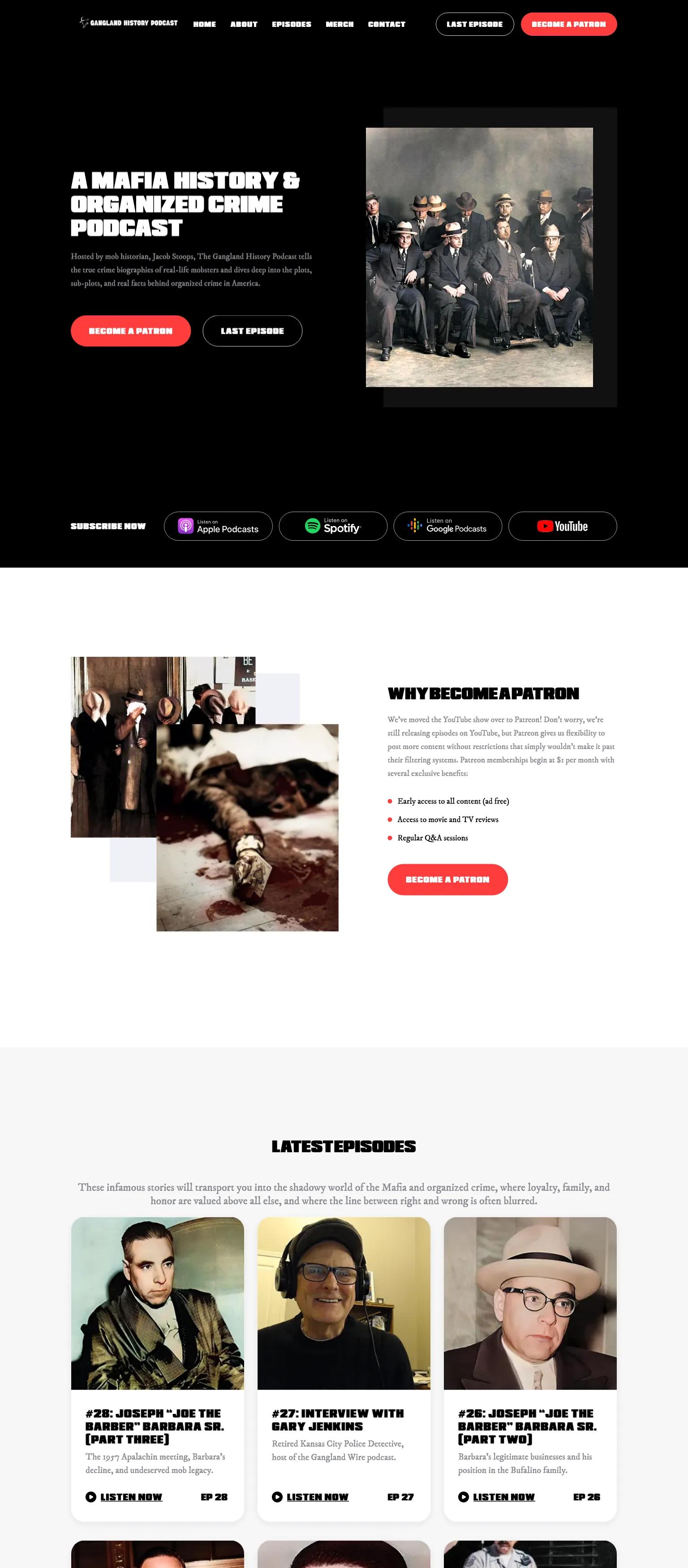 Gangland History Podcast screenshot