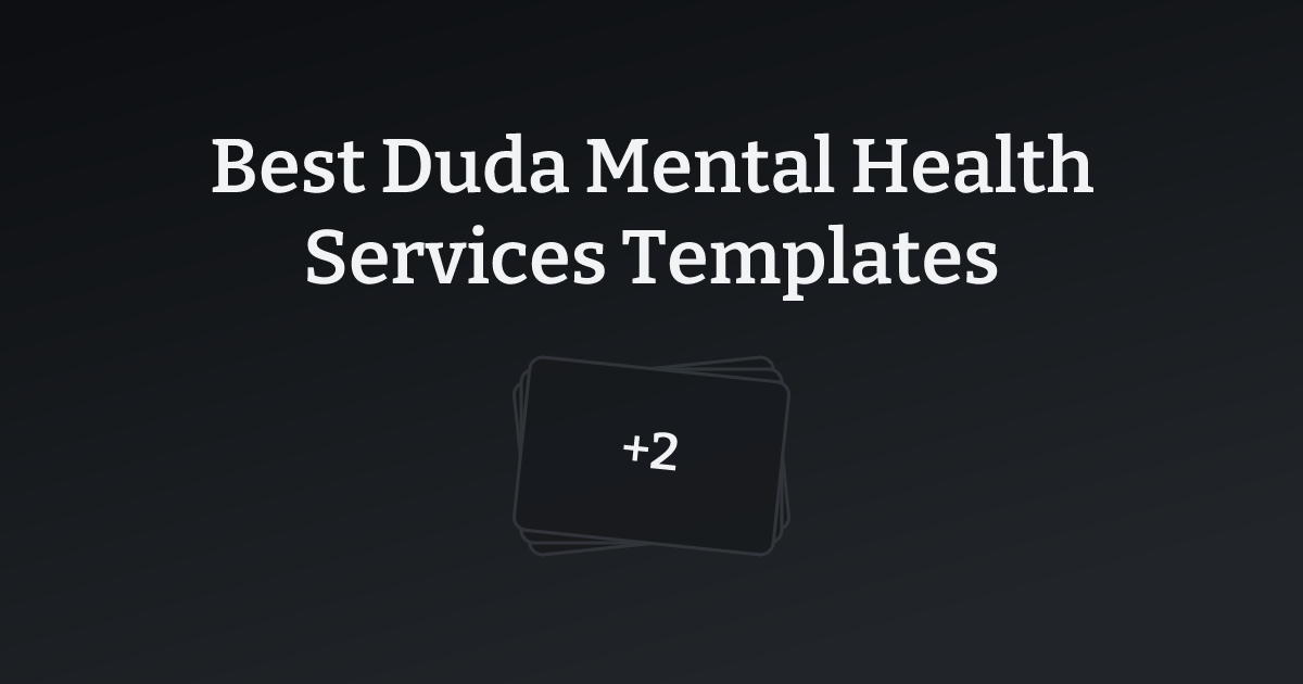Best Duda Mental Health Services Templates with count