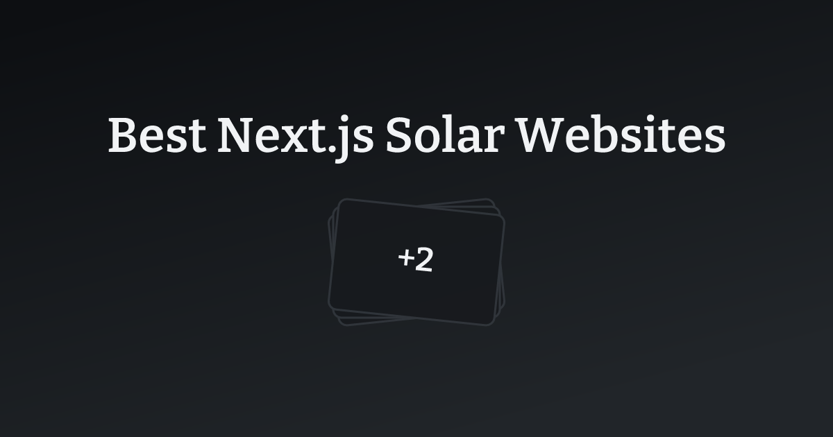 Best Next.js Solar Websites with count
