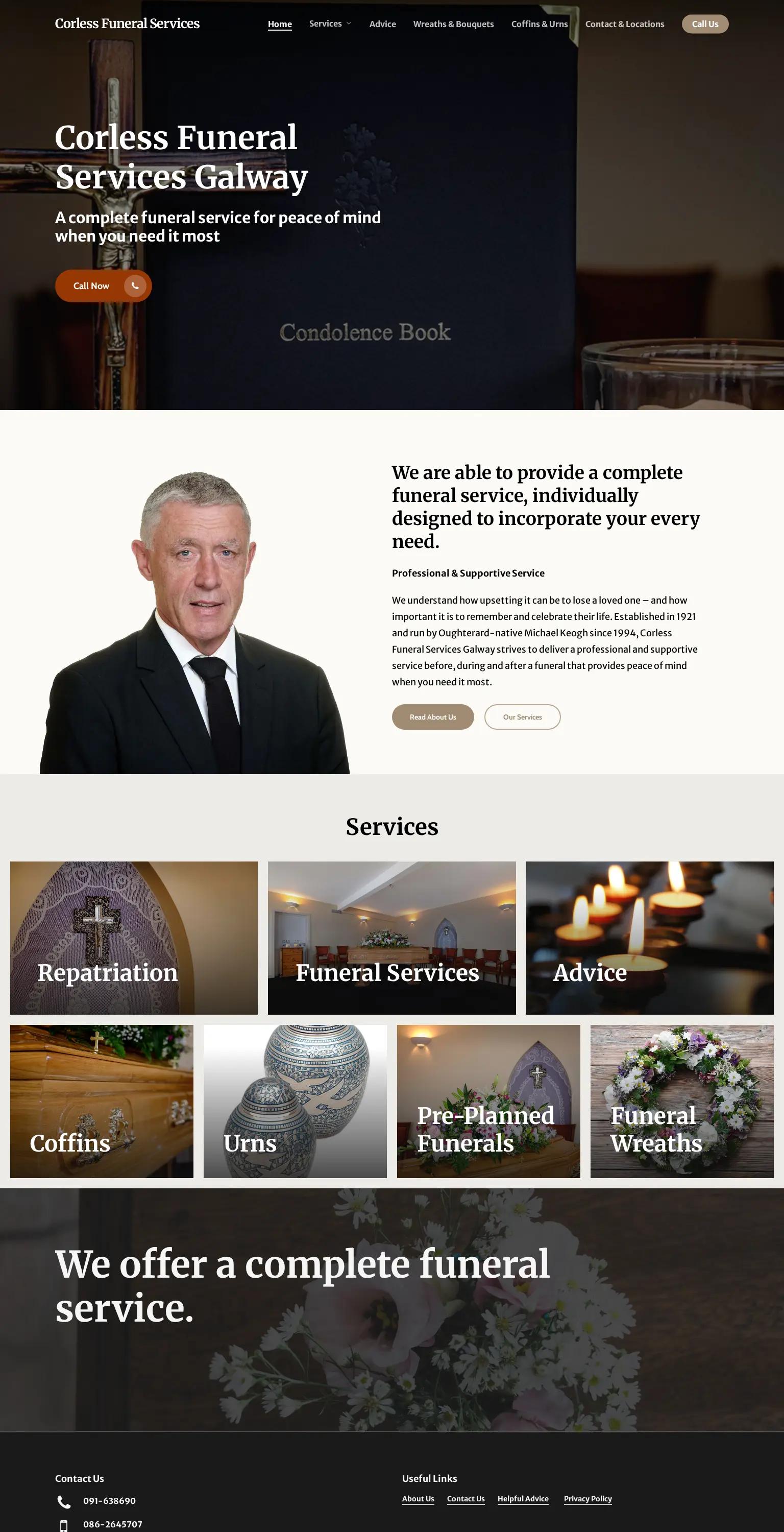 Corless Funeral Services screenshot