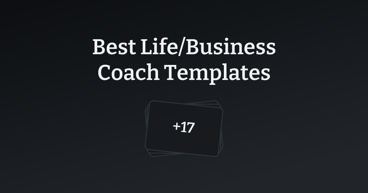 Best Life/Business Coach Templates with count