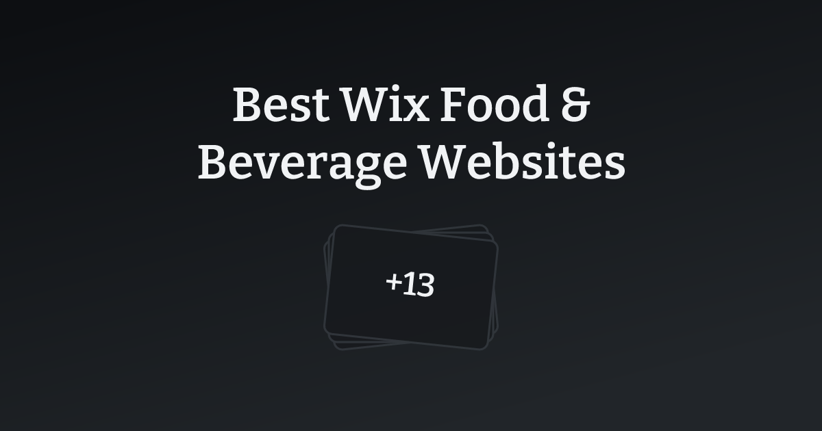 Best Wix Food & Beverage Websites with count
