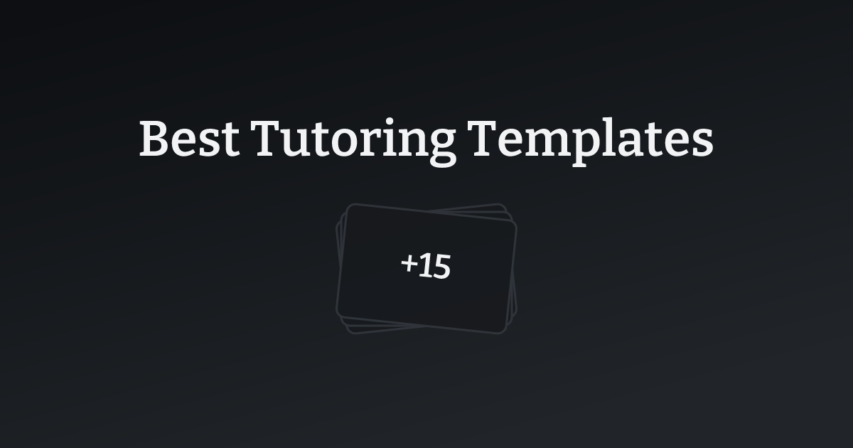 Best Tutoring Templates with count