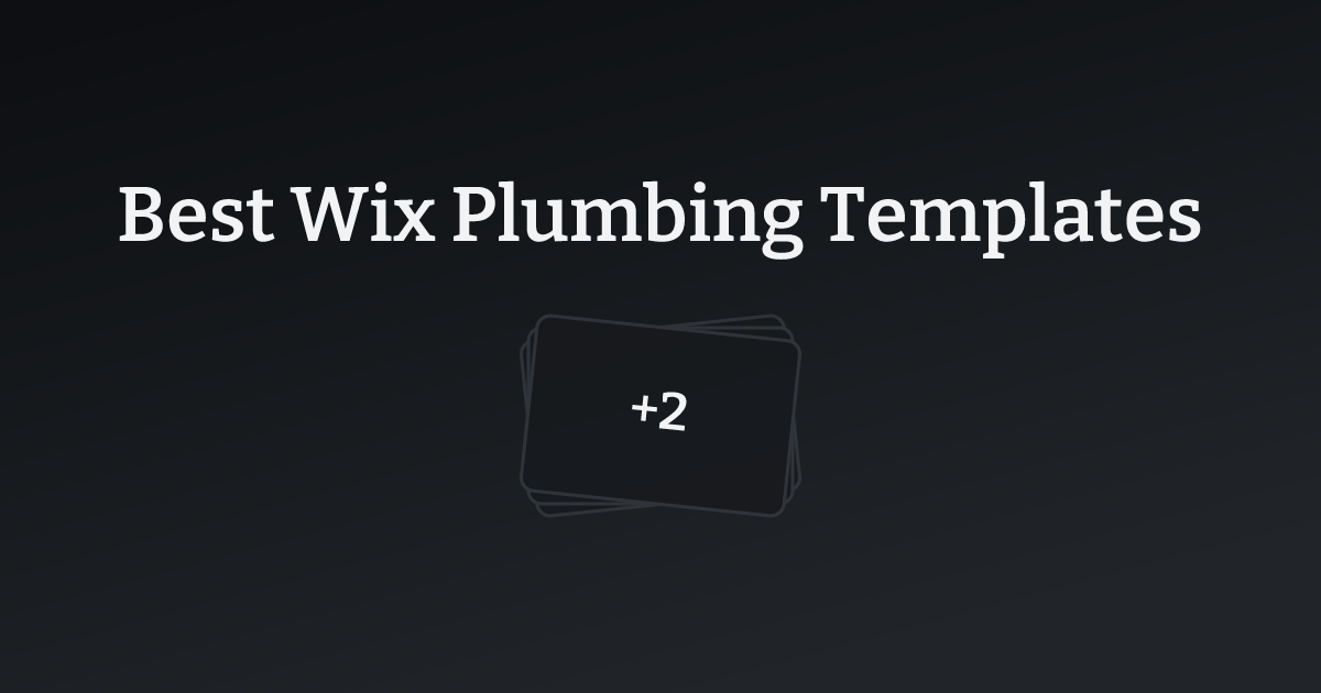 Best Wix Plumbing Templates with count
