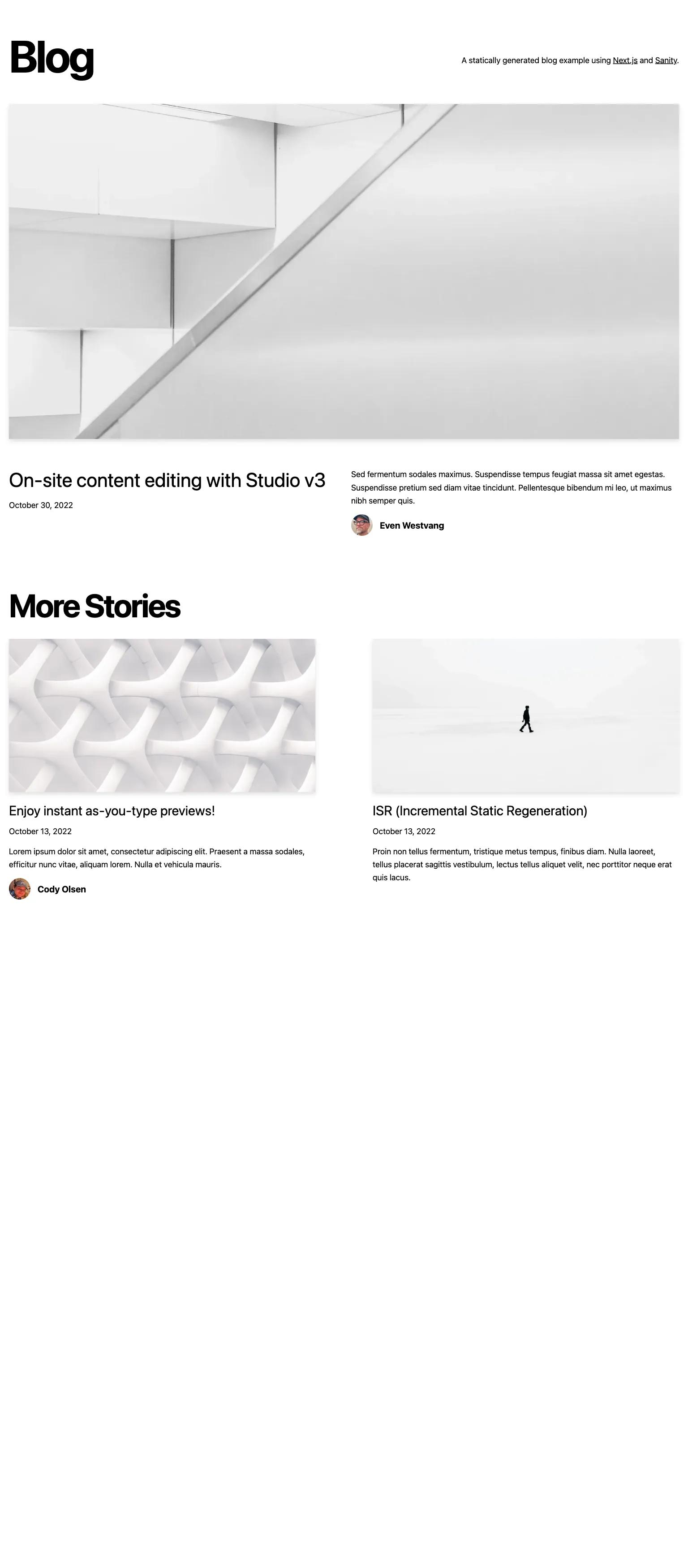 Blog With Native Content Editing screenshot