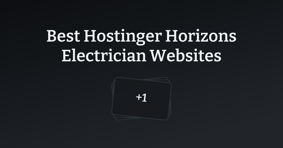 Best Hostinger Horizons Electrician Websites with count