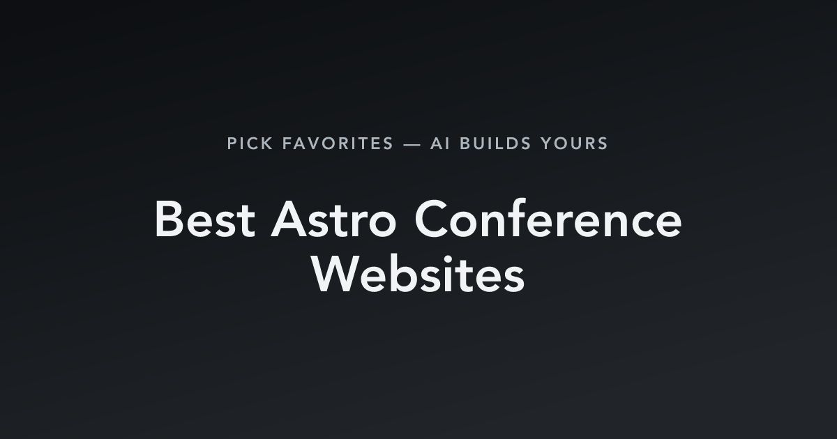 Best Astro Conference Websites with count