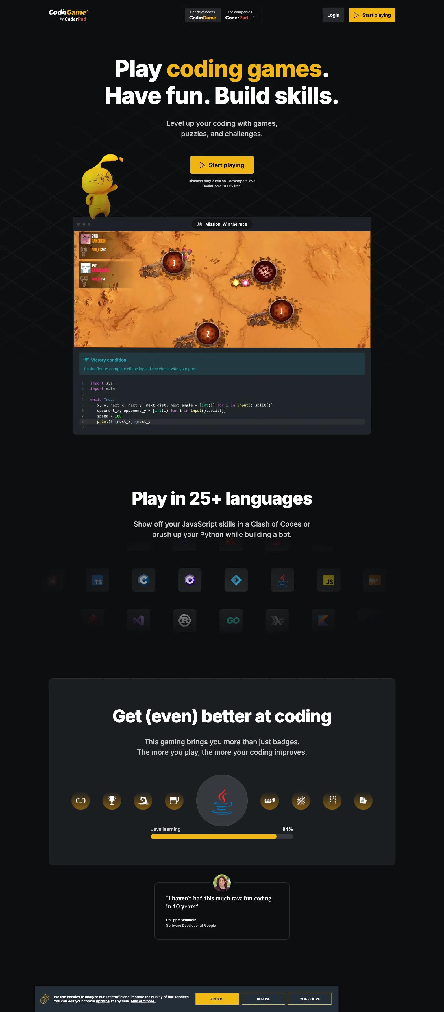 CodinGame screenshot
