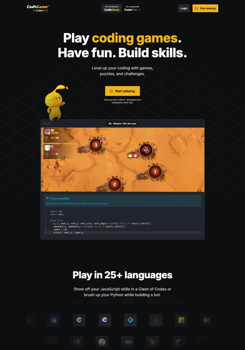 CodinGame screenshot