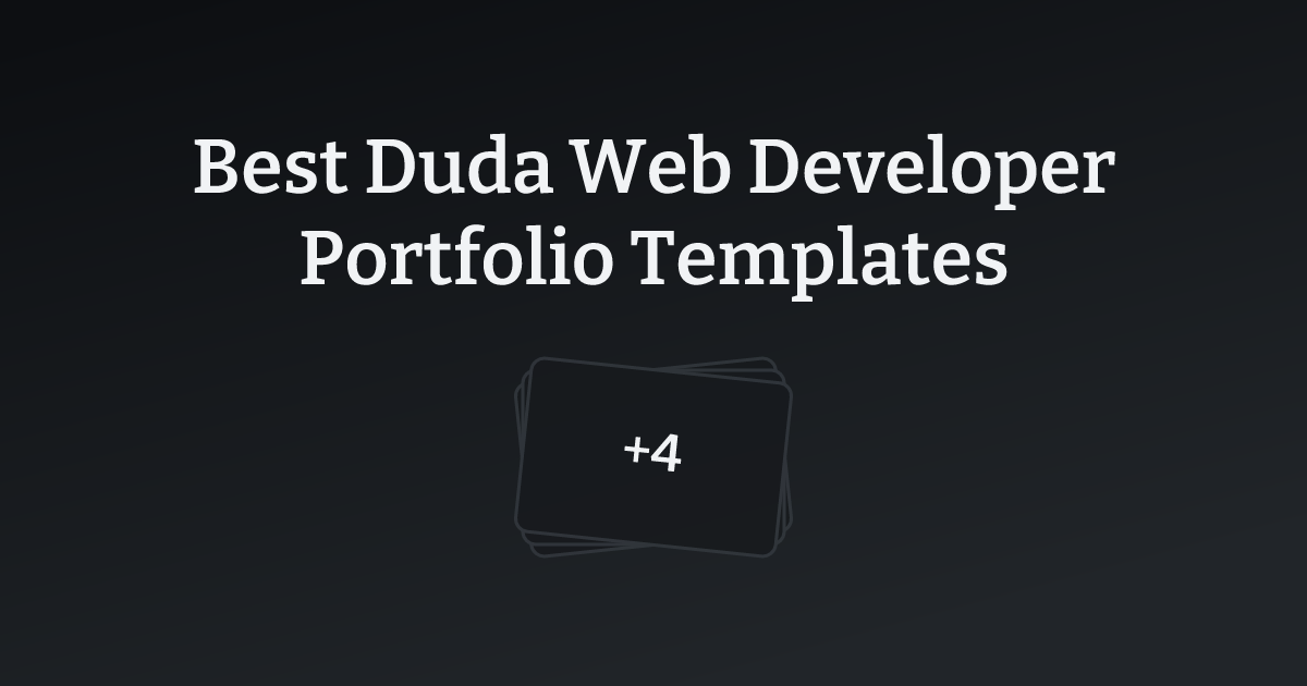 Best Duda Web Developer Portfolio Templates with count