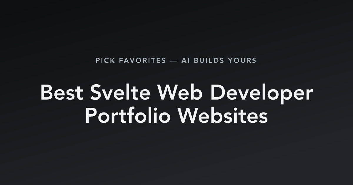 Best Svelte Web Developer Portfolio Websites with count