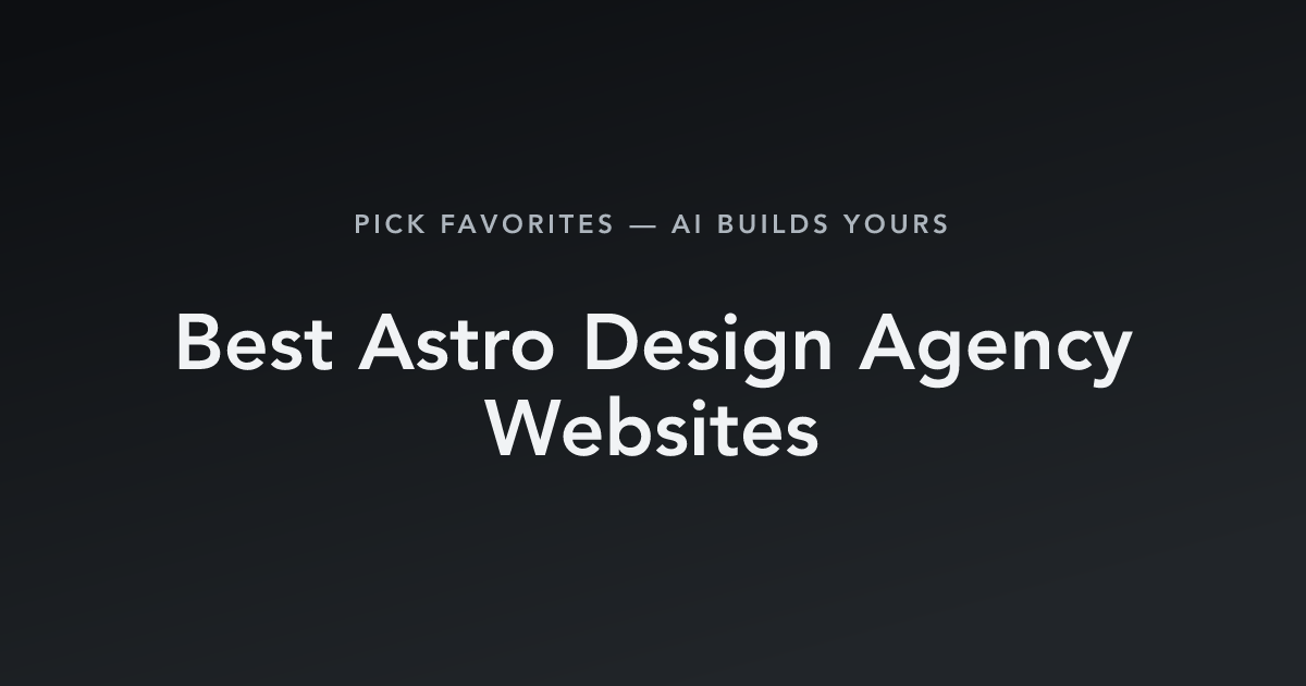 Best Astro Design Agency Websites with count