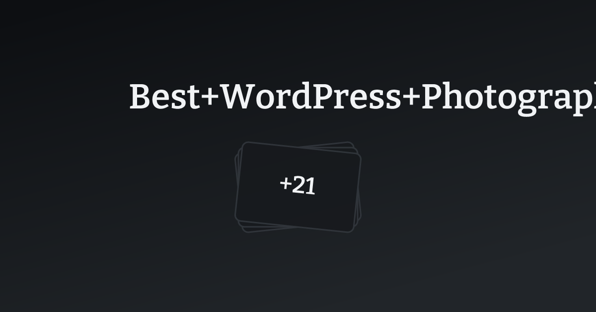 Best WordPress Photography Websites with count