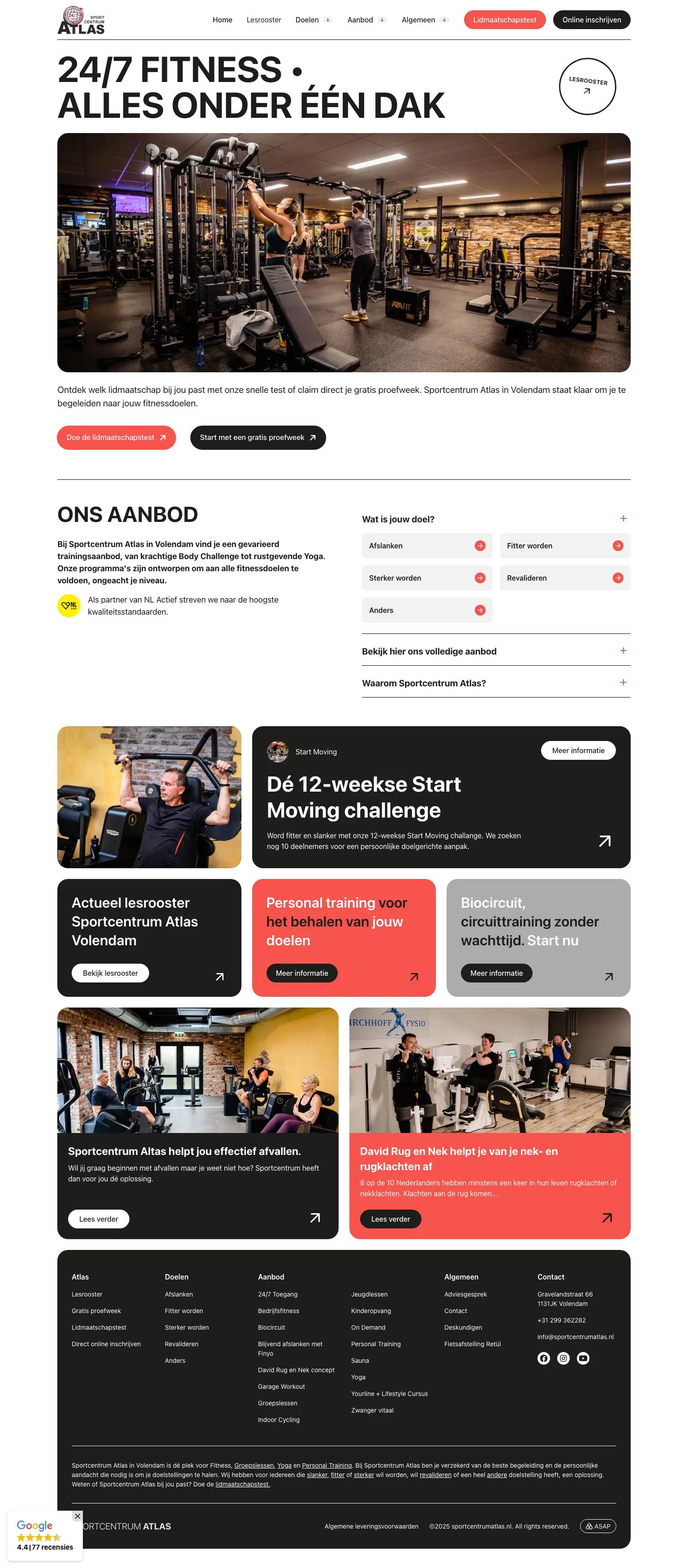 Sportcentrum Atlas screenshot