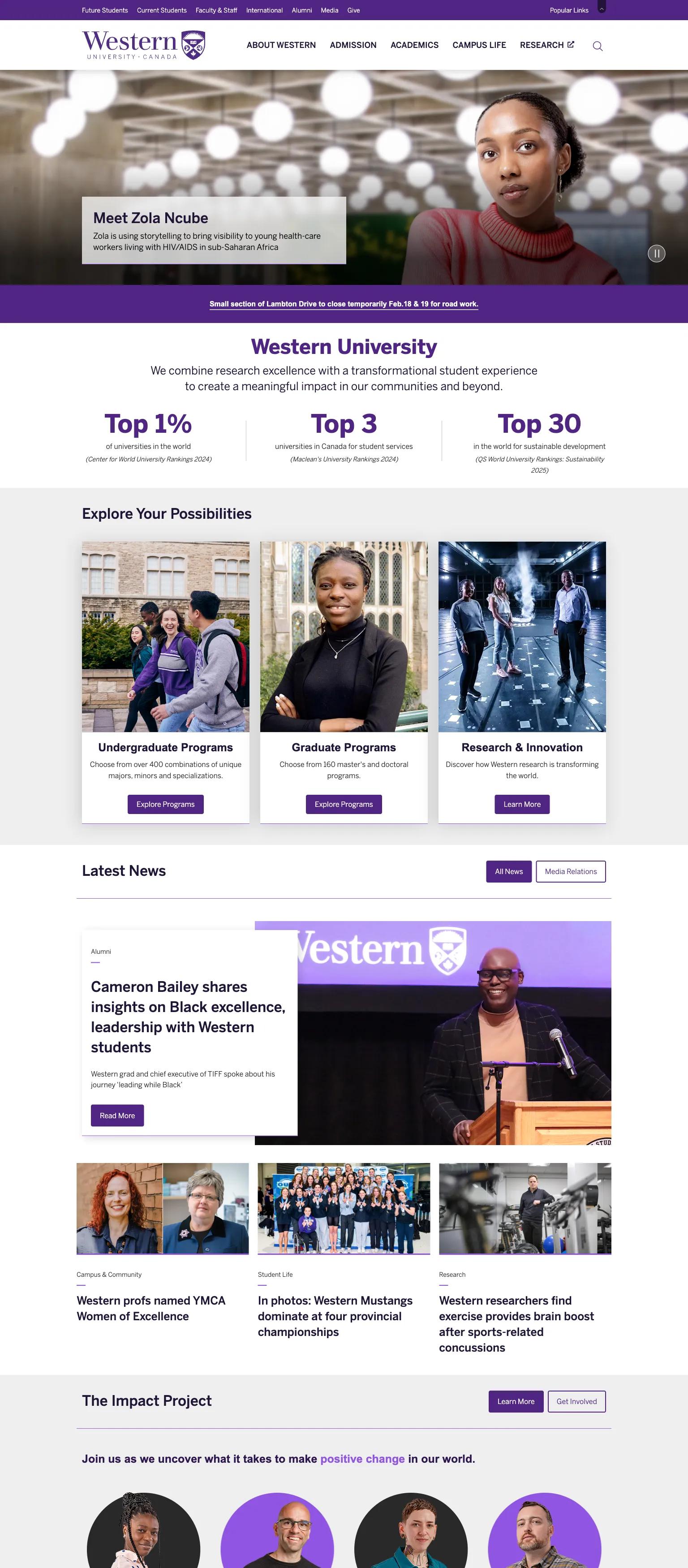 Western University screenshot