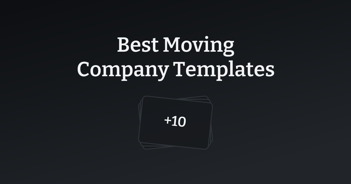 Best Moving Company Templates with count
