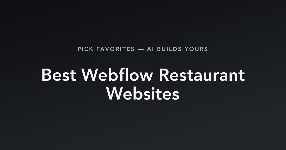 Best Webflow Restaurant Websites with count