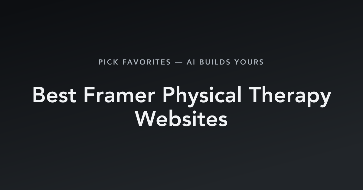 Best Framer Physical Therapy Websites with count
